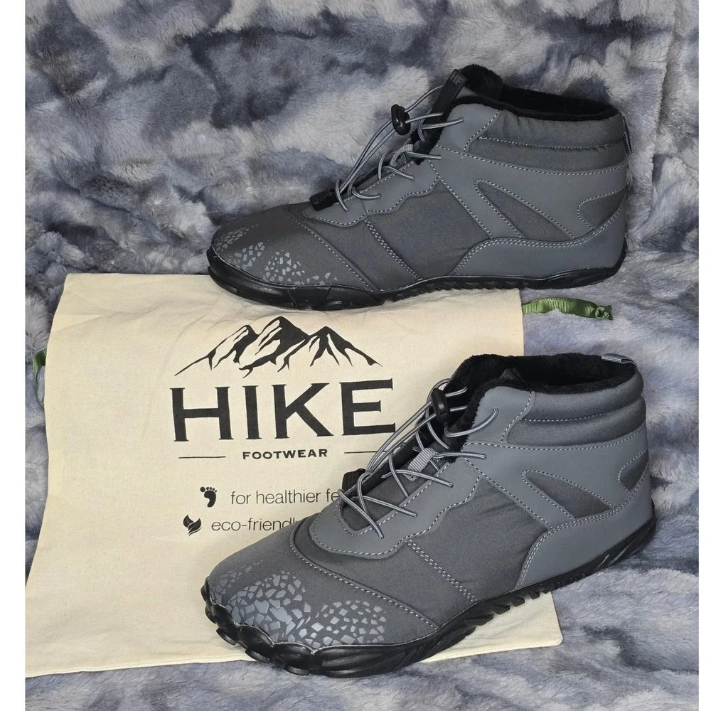 NWT HIKE FOOTWEAR Gray Vindra Flex Water Resistant Barefoot Boots men EU‎ 42/ 9